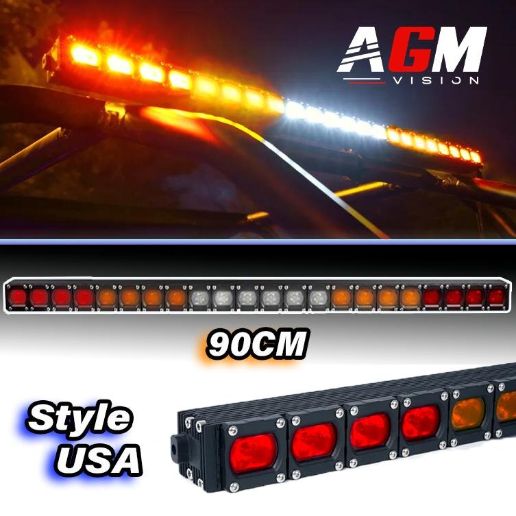 Barre LED arrière multifonction / strobe USA 90 cm 110 Watts
